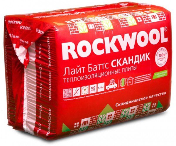 ROCKWOOL Лайт Баттс Скандик 800×600×50 (12 плит в уп/5,76м2/0,288м3)