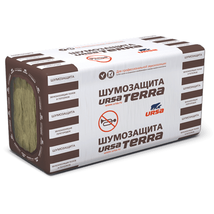Утеплитель URSA Terra Шумозащита (1250x610, 7.625м2, 0.381 м3) — 100 мм