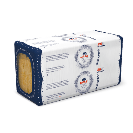 Утеплитель URSA GEO П-60 (1250x600, 15м2, 0.375 м3) — 25 мм