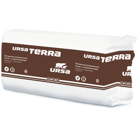 Утеплитель URSA Terra 37PN (1250х610, 7.63м2, 0.763 м3) — 100 мм