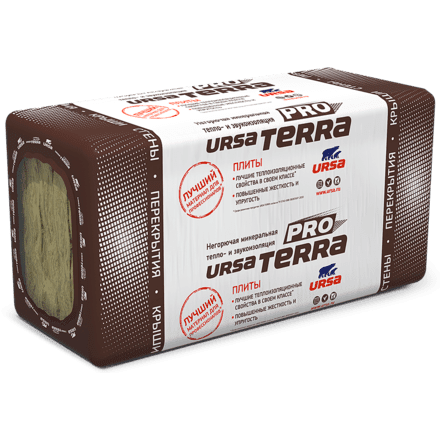 Утеплитель URSA Terra Фасад (1250x600, 4.5м2, 0.45 м3) — 100 мм