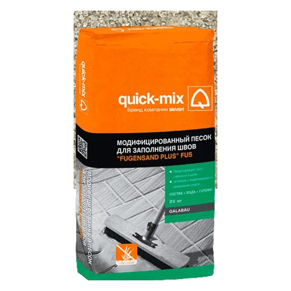 Модифицированный песок quick-mix "FUGENSAND PLUS" FUS для заполнения швов, 25 кг