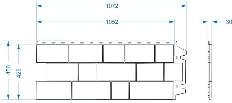 Чертежи: Фасадная панель 1150×450 Docke Fels