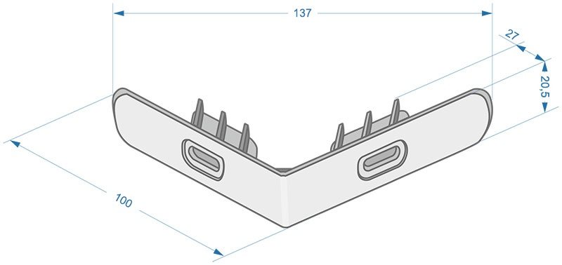 Чертежи: Фасадная панель 1052×432 Docke СЛАНЕЦ Slate