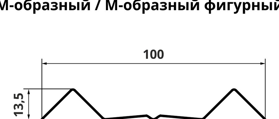 Чертёж профиля: Штакетник М-образный A Grand Line
