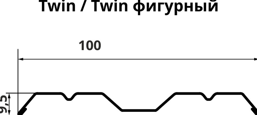 Чертёж профиля: Штакетник Твин Grand Line